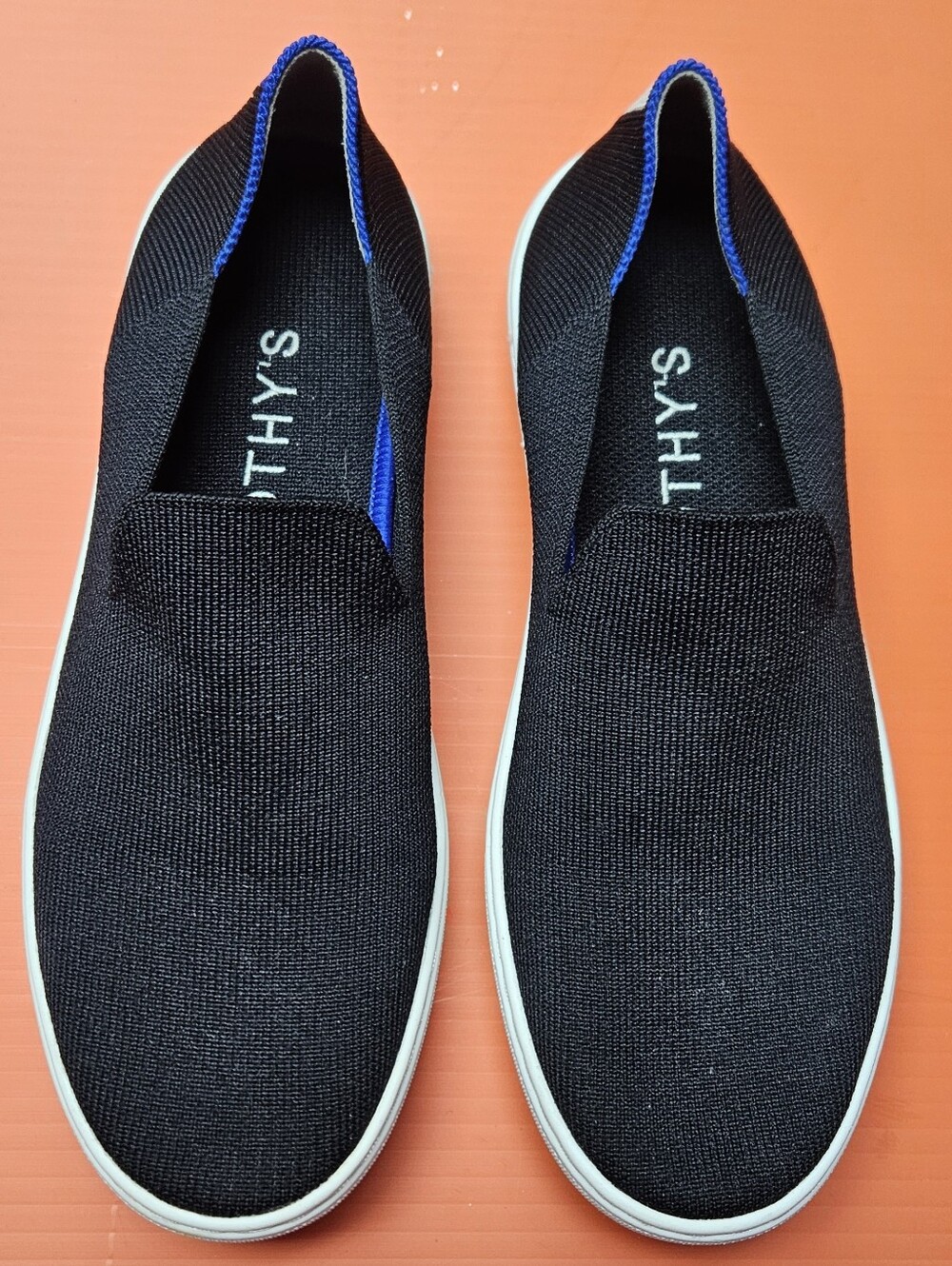 ROTHY'S Black Slip-On Knit Sneakers for Women. Size 8